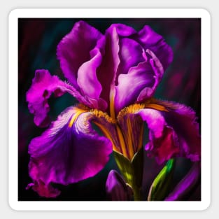 Magenta Flower Iris Sticker